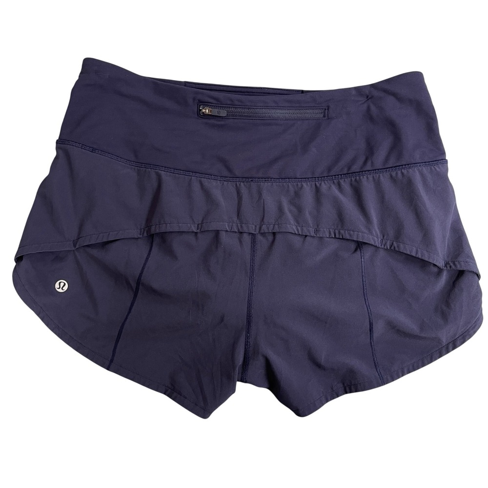 Lululemon Speed Up High Rise Lined 2.5" Running Short Women 8 Navy Blue Athletic